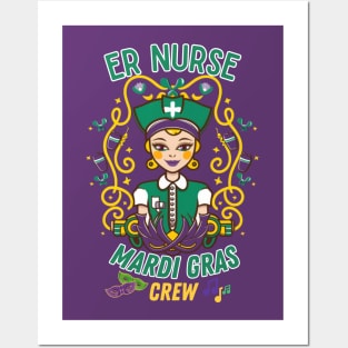 RN Mardi Gras Nurse Crew Family Group Nursing Lovers Posters and Art